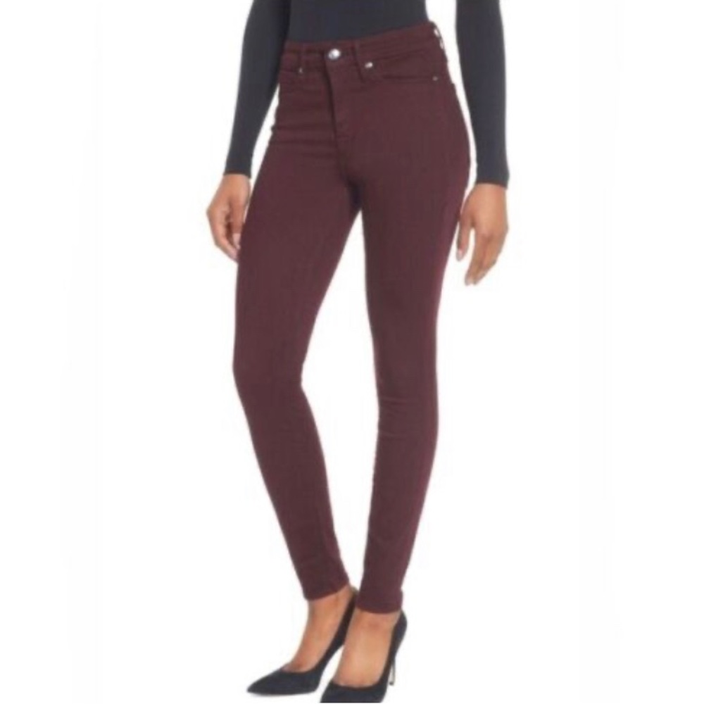 Good American Good Legs Skinny High Waisted Jeans- Maroon- Size 4 Size 27